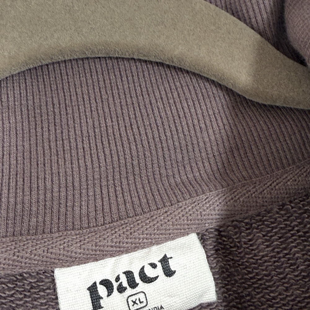 PACT Sweatshirt Women XL Organic Cotton Quarter 1/4 Zip Relaxed Pullover Pockets - Picture 4 of 13